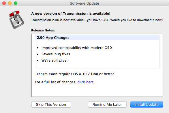 Transmission download mac os x 10.66